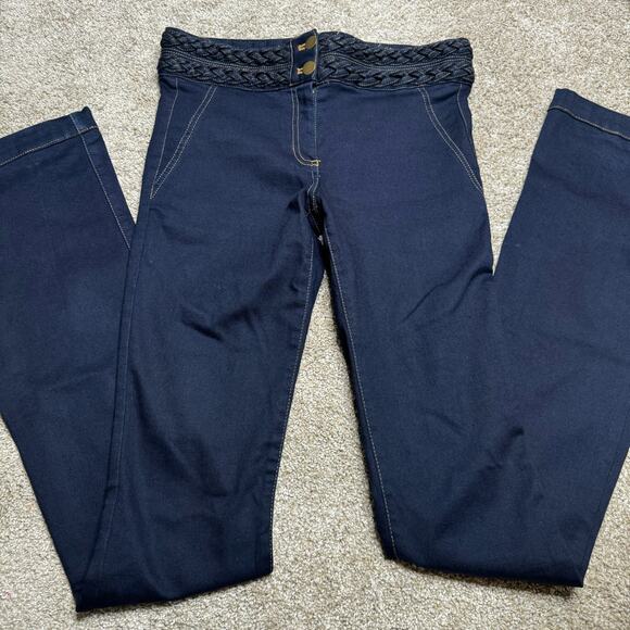 Veronica Beard Dark Wash Braided Waist Flare Jeans size 2 - Picture 4 of 8